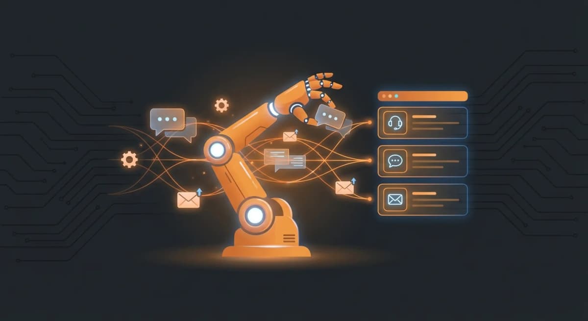 Customer service automation software sorting support tickets across multiple channels