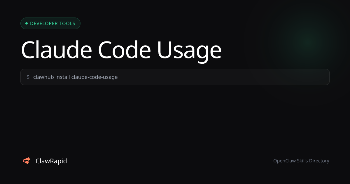 Claude Code Usage - OpenClaw Skill | ClawRapid